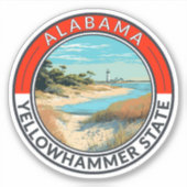 Alabama Travel Art Badge Sticker (Voorkant)