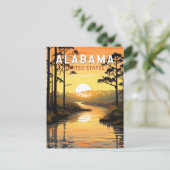 Alabama Travel Art Vintage Briefkaart (Staand voorkant)