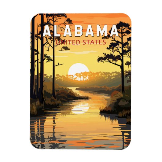 Alabama Travel Art Vintage Magneet (Verticaal)