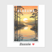 Alabama Travel Art Vintage Sticker (Vel)