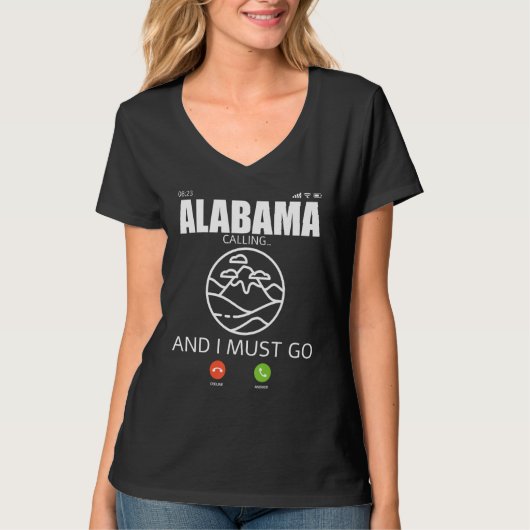 Alabama Travel Camp Vacation Trip Hiking And Backp T-shirt (Voorkant)