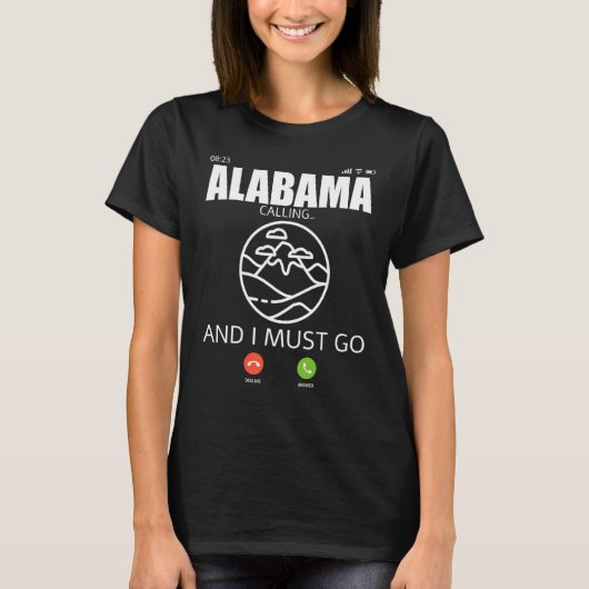 Alabama Travel Camp Vacation Trip Hiking And Backp T-shirt (Voorkant)