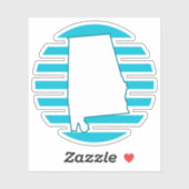 Alabama US State Outline Retro Circle Blauw Sticker (Vel)