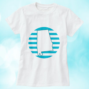 Alabama US State Retro Circle Blauw T-shirt