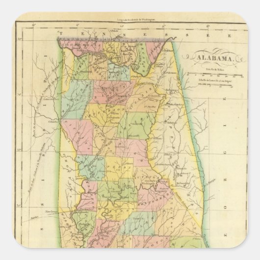 Alabama US Vierkante Sticker (Voorkant)