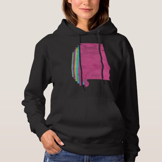 Alabama USA 80s Colors 1980s Hoodie (Voorkant)