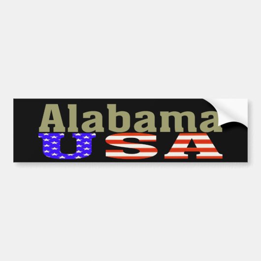 Alabama USA. Bumpersticker (Voorkant)