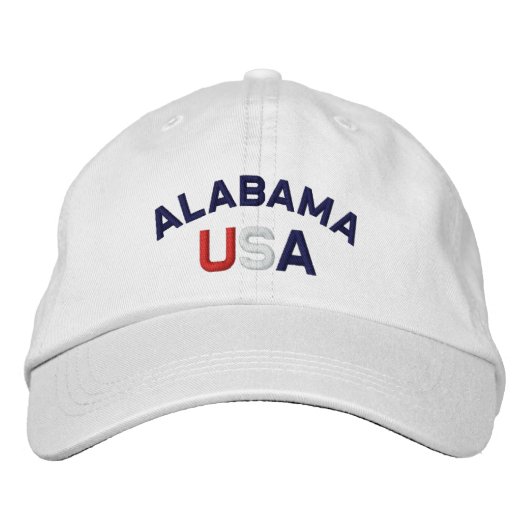 Alabama USA Embroing White Pet (Voorkant)