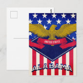 Alabama USA Flag Briefkaart (Voorkant / Achterkant)