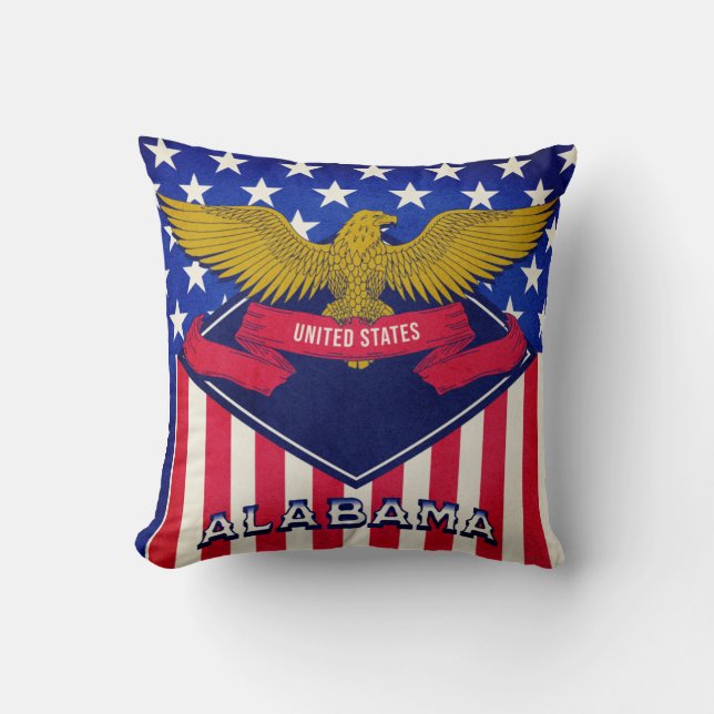 Alabama USA Flag Kussen (Voorkant)