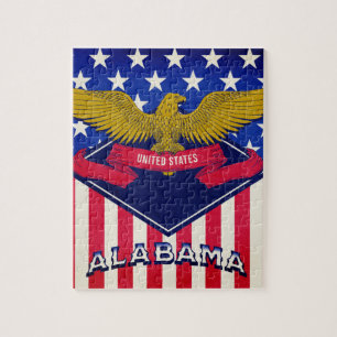 Alabama USA Flag Legpuzzel