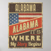 Alabama USA Flag Poster (Voorkant)