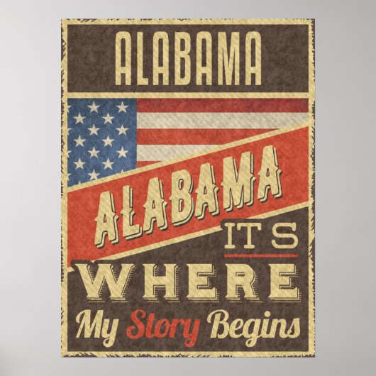 Alabama USA Flag Poster (Voorkant)