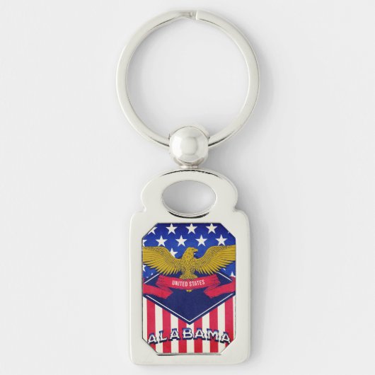Alabama USA Flag Sleutelhanger (Voorkant)