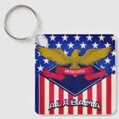 Alabama USA Flag Sleutelhanger (Voorkant)