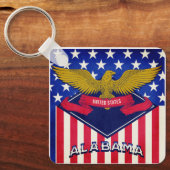 Alabama USA Flag Sleutelhanger (Voorkant)