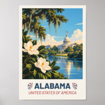 Alabama USA – Oude Reisposter