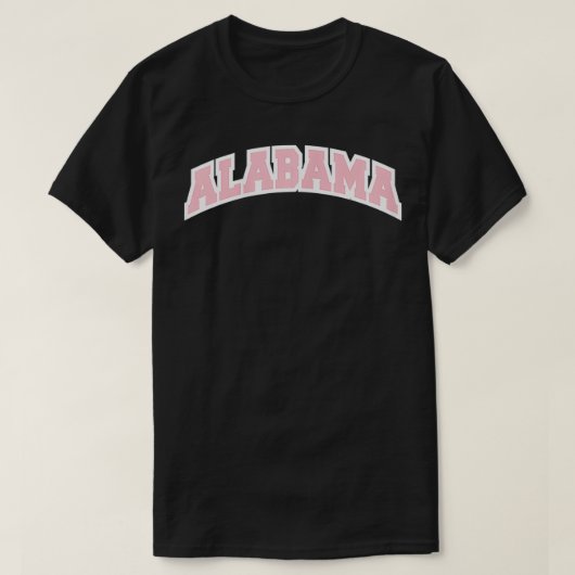 Alabama Varsity College Style Roze T-shirt (Design voorkant)