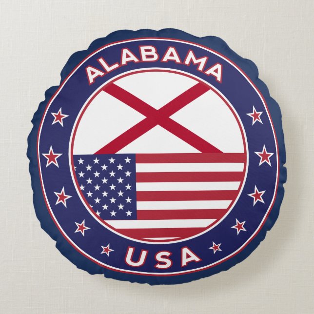 Alabama, Verenigde Staten Alabama Rond Kussen (Voorkant)