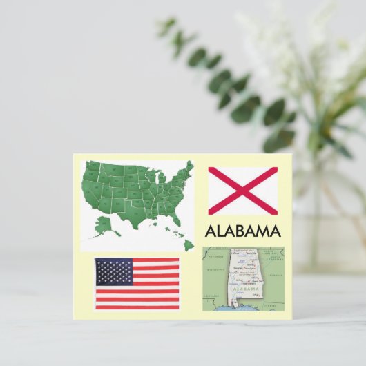 Alabama, Verenigde Staten Briefkaart (Staand voorkant)