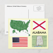 Alabama, Verenigde Staten Briefkaart (Voorkant / Achterkant)