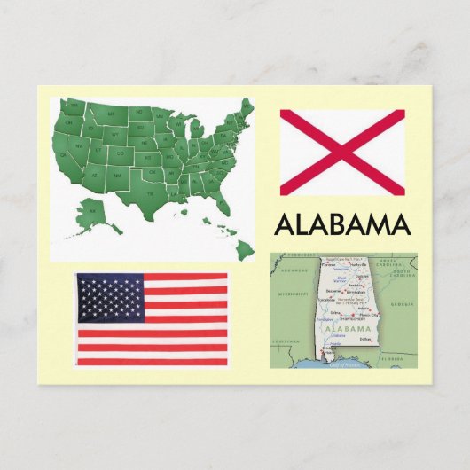 Alabama, Verenigde Staten Briefkaart (Voorkant)