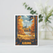 Alabama Verenigde Staten  Illustratie Reizen Briefkaart (Staand voorkant)