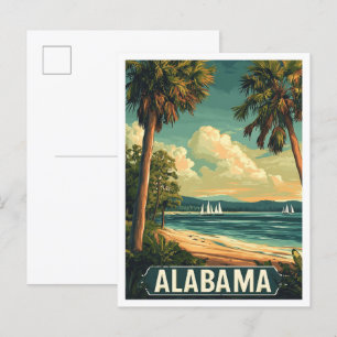 Alabama Verenigde Staten  Illustratie Reizen Briefkaart