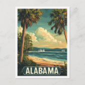 Alabama Verenigde Staten  Illustratie Reizen Briefkaart (Voorkant)