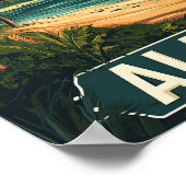 Alabama Verenigde Staten  Illustratie Reizen Poster (Hoek)