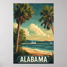 Alabama Verenigde Staten Illustratie Reizen Poster