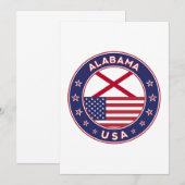Alabama, Verenigde Staten, Kaart (Voorkant / Achterkant)