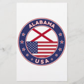 Alabama, Verenigde Staten, T-shirt Alabama, Alabam Briefpapier (Voorkant)