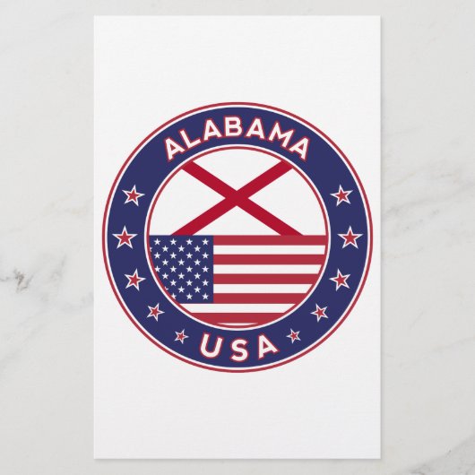 Alabama, Verenigde Staten, T-shirt Alabama, Alabam Briefpapier (Voorkant)