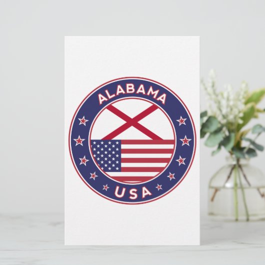 Alabama, Verenigde Staten, T-shirt Alabama, Alabam Briefpapier (Staand voorkant)