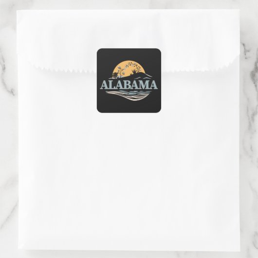 Alabama Verenigde Staten Vierkante Sticker (Tas)