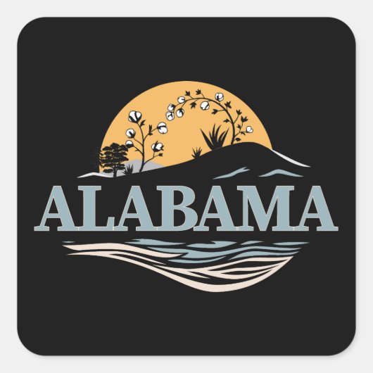 Alabama Verenigde Staten Vierkante Sticker (Voorkant)