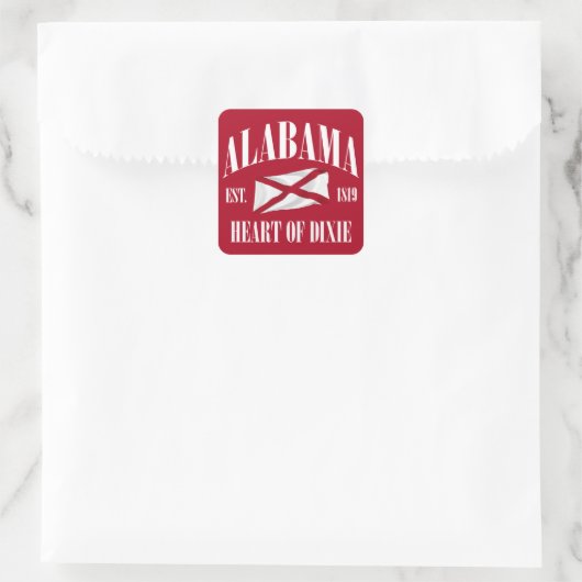 Alabama Vierkante Sticker (Tas)