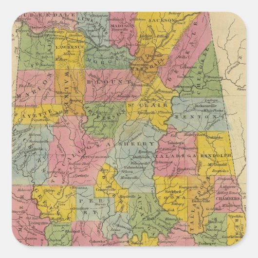 Alabama Vierkante Sticker (Voorkant)