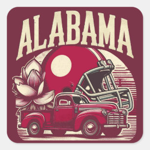Alabama Vierkante Sticker
