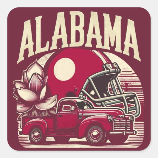Alabama Vierkante Sticker (Voorkant)
