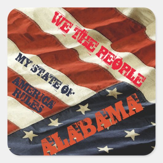 ALABAMA VIERKANTE STICKER (Voorkant)