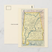 Alabama Vintage Kaart Ansichtkaart (Voorkant / Achterkant)