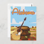 Alabama vintage-poster briefkaart (Voorkant / Achterkant)
