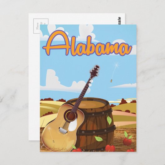 Alabama vintage-poster briefkaart (Voorkant / Achterkant)