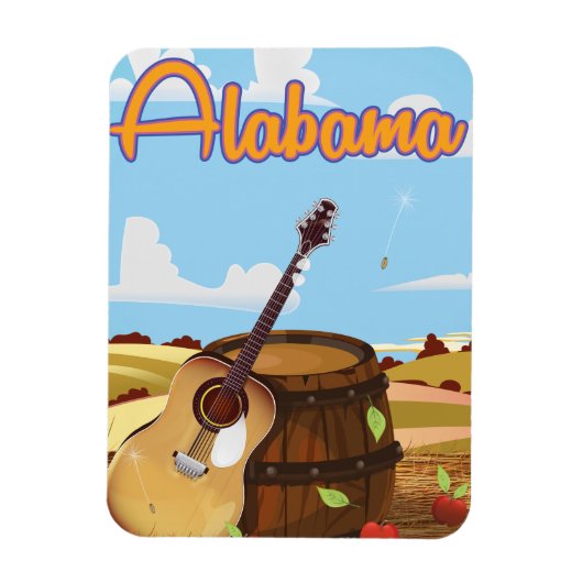 Alabama vintage-poster magneet (Verticaal)