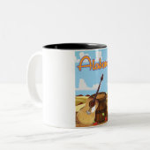 Alabama vintage-poster tweekleurige koffiemok (Voorkant links)