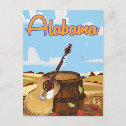 Alabama vintage reisposter briefkaart (Voorkant)