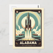 Alabama | Vintage van patriottische spirit Briefkaart (Voorkant / Achterkant)