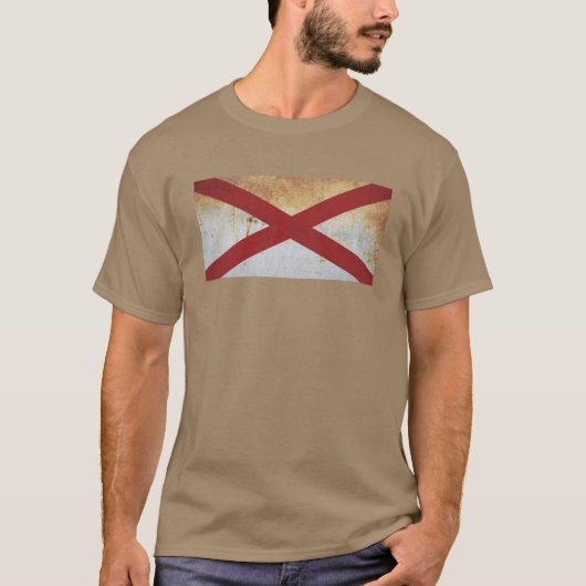 Alabama Vlag Grunge T-shirt (Voorkant)